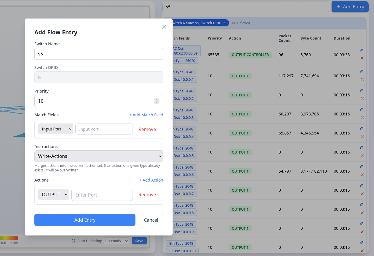 Install Flow Entry via LLM